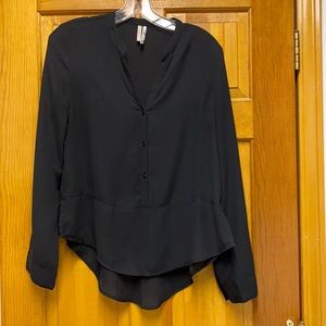 Button-up Black Blouse